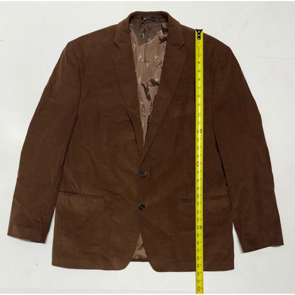 Ralph Lauren Mens Brown Corduroy Blazer Fox Print Lining - Size 44R Elbow Patch - Picture 1 of 8